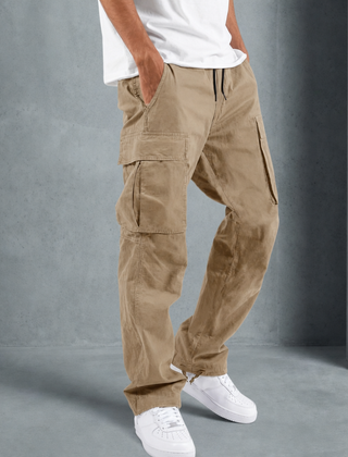 Alberobello Relaxed Fit Cargo Pants in Khaki