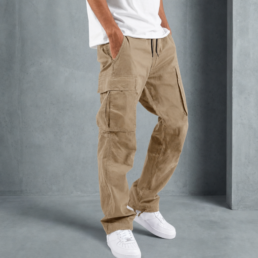 Alberobello Relaxed Fit Cargo Pants in Khaki