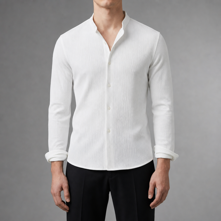 Ericeira Textured Slim Casual Shirt in White