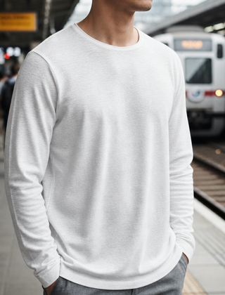 Corte Long Sleeve T-Shirt in White