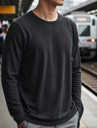 Corte Long Sleeve T-Shirt in Black