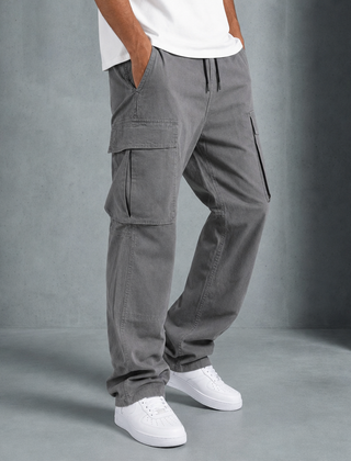 Alberobello Relaxed Fit Cargo Pants in Gray