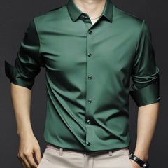 Men's Collared Shirt | Three-Quarter Sleeve Button-Up