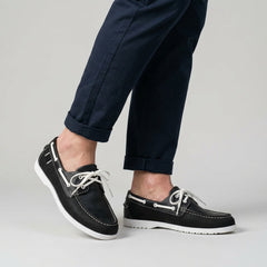 Men's Boat Shoe | Side Lace Stitched Toe Contrast Detail