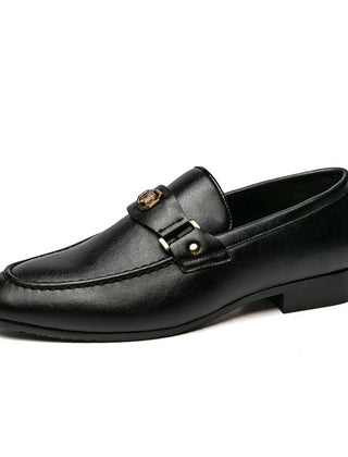 European And American Men's Metal-buckle Slip-on Shoes