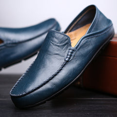 Men's Casual Penny Loafers | Perforated Leather Slip-On Moccasin