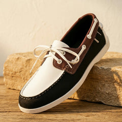 Men's Boat Shoe | Side Lace Stitched Toe Contrast Detail