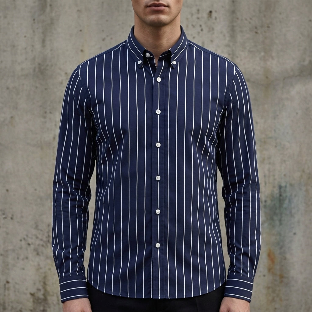 Midnight Navy & White Stripe