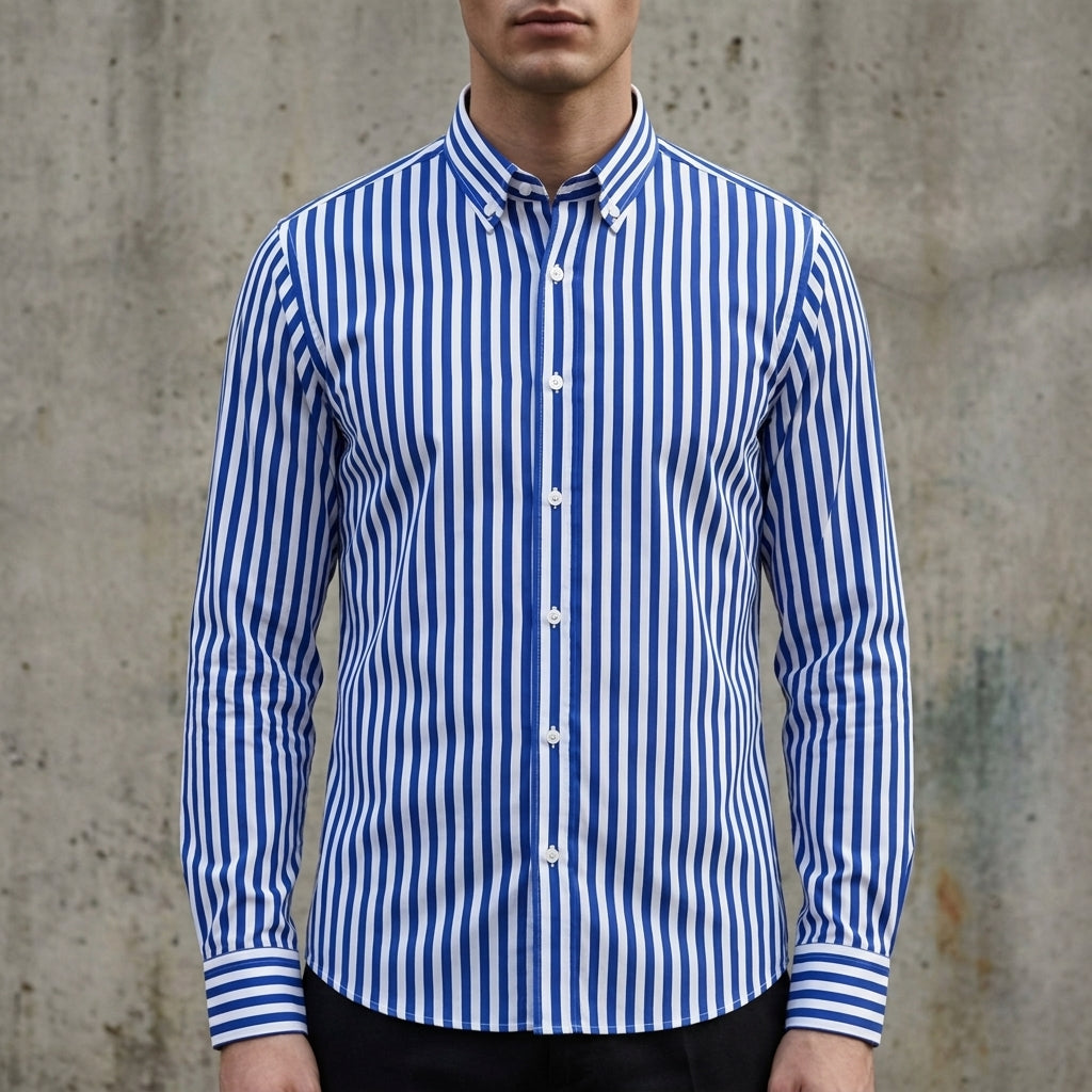 Royal Blue & White Stripe