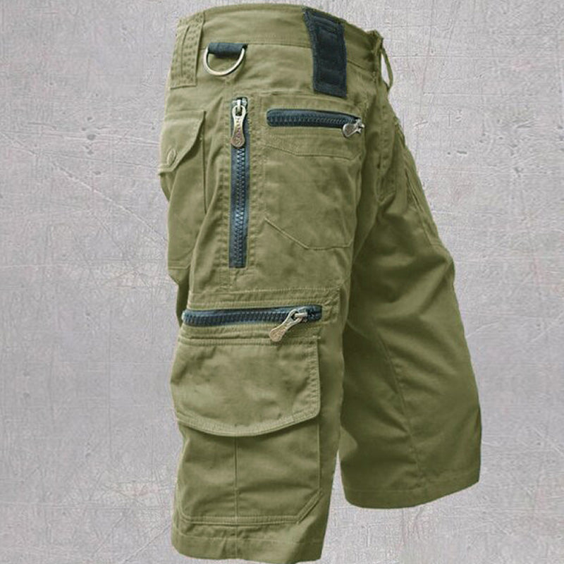Men's Black Short Cargo Pants | Relaxed Fit Utility Pockets