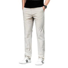 Men's Chino Pants | Straight Leg Loose Fit Zip Closure