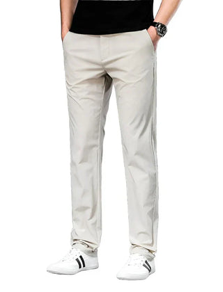 Men's Chino Pants | Straight Leg Loose Fit Zip Closure