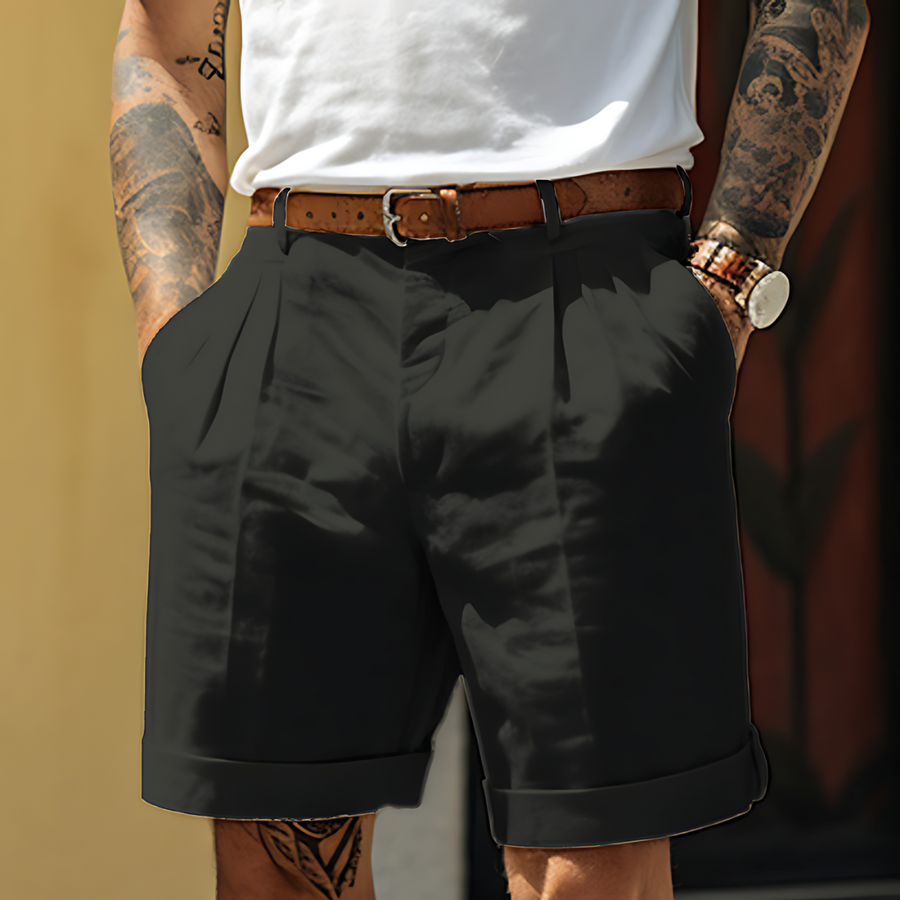 Men's Chino | Pleated Tailored Regular Fit Rolled Hem