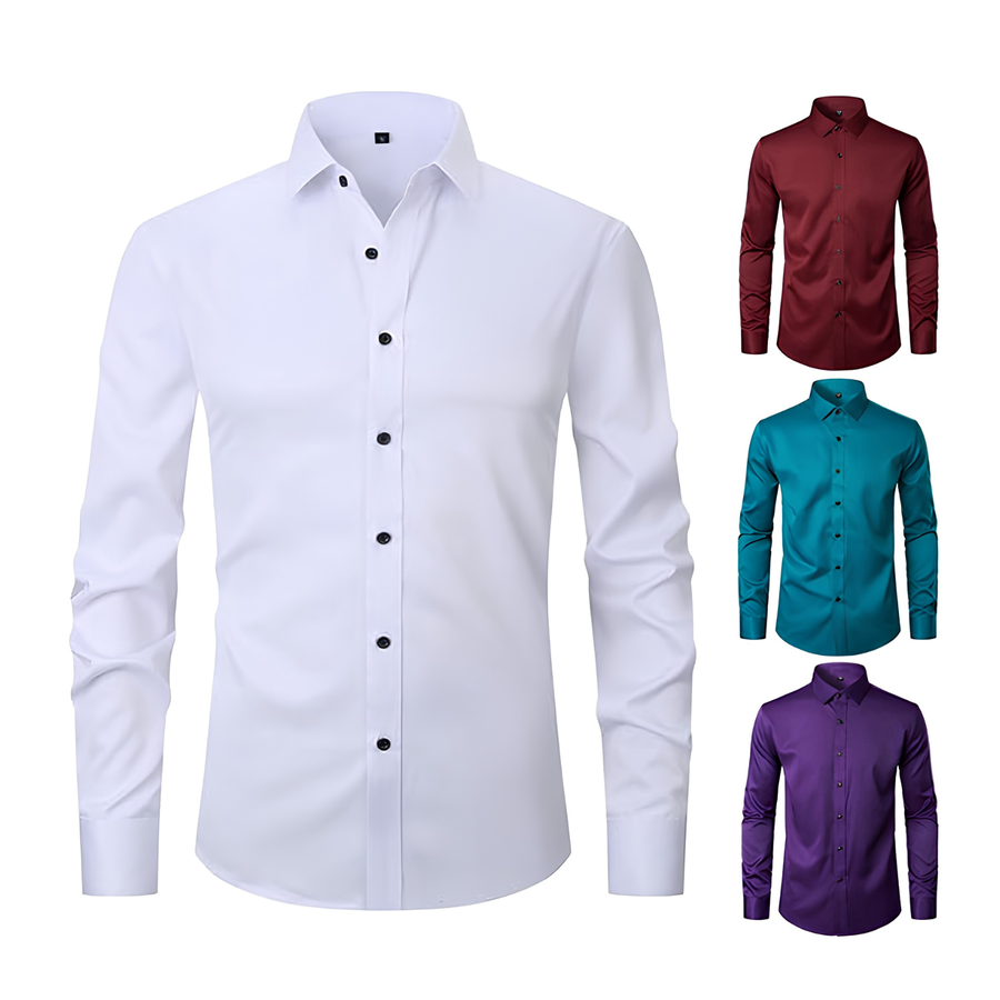 Men's Worker Shirt | Spread Collar Long Sleeve Button Closure