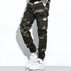 Men's Camo Pants | Tapered Leg Cargo Pockets Stretch