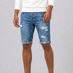 Men's Denim Shorts | Slim Fit Ripped Above Knee