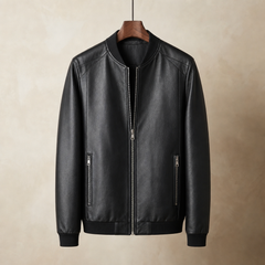Rab Leather Bomber Jacket in Black