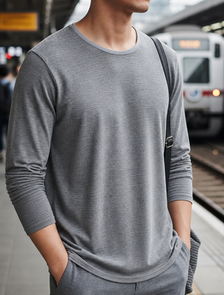 Corte Long Sleeve T-Shirt in Gray