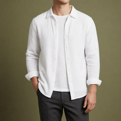 Bonifacio Cotton Gauze Casual Shirt in White