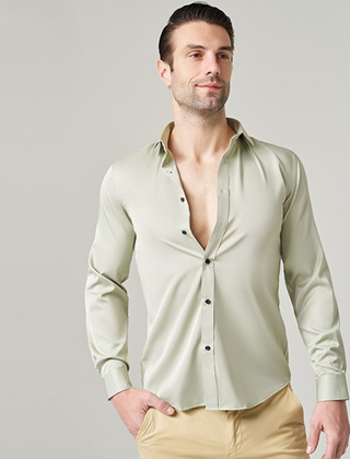 Men's Worker Shirt | Spread Collar Long Sleeve Button Closure