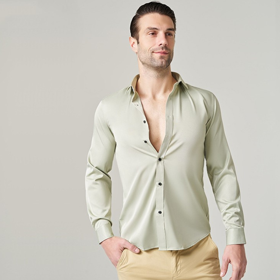 Men's Worker Shirt | Spread Collar Long Sleeve Button Closure