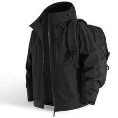 Men's Waterproof Jacket | Hooded Windbreaker Nylon Zip Pockets