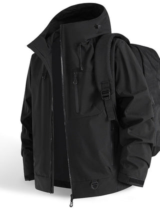 Men's Waterproof Jacket | Hooded Windbreaker Nylon Zip Pockets