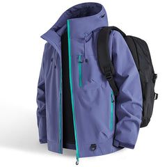 Men's Waterproof Jacket | Hooded Windbreaker Nylon Zip Pockets