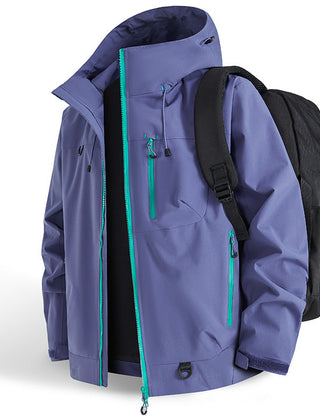 Men's Waterproof Jacket | Hooded Windbreaker Nylon Zip Pockets