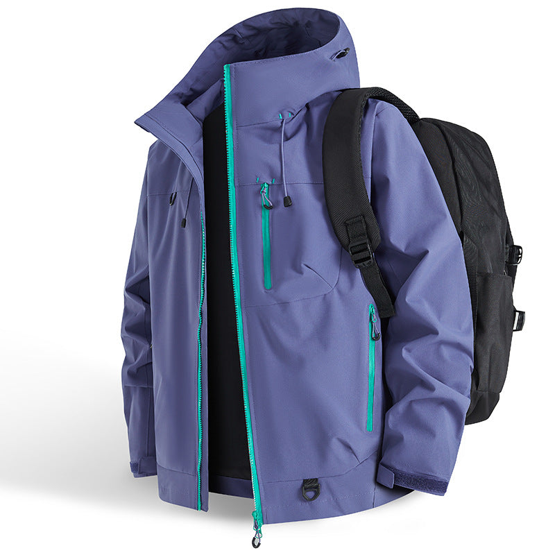 Men's Waterproof Jacket | Hooded Windbreaker Nylon Zip Pockets