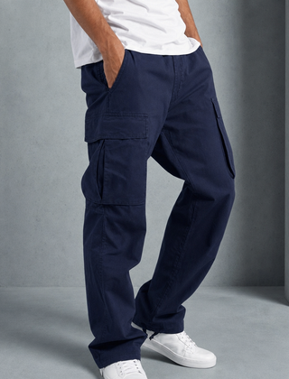 Alberobello Relaxed Fit Cargo Pants in Blue