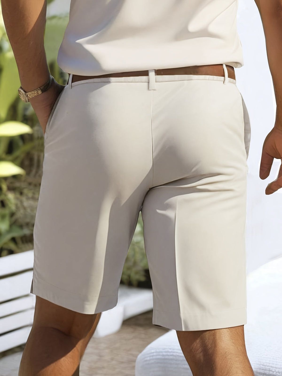 Men's Tailored Shorts | Regular Fit Woven Chino Pockets