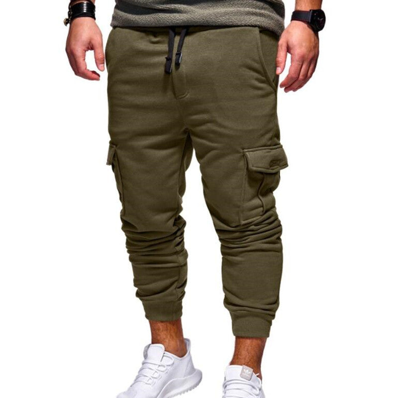 Men's Cargo Pants | Cargo Pockets Drawstring Jogger Cuffed