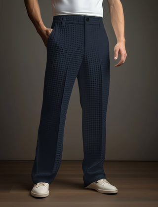 Men's Dress Pants | Waffle Knit Pleated Tapered