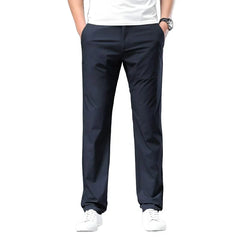 Men's Chino Pants | Straight Leg Loose Fit Zip Closure
