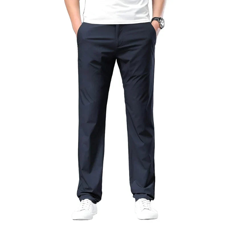 Men's Chino Pants | Straight Leg Loose Fit Zip Closure