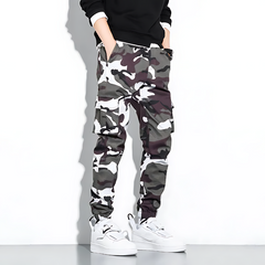 Men's Camo Pants | Tapered Leg Cargo Pockets Stretch