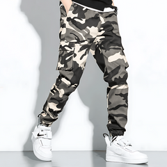Men's Camo Pants | Tapered Leg Cargo Pockets Stretch