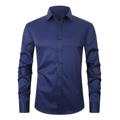 Men's Worker Shirt | Spread Collar Long Sleeve Button Closure