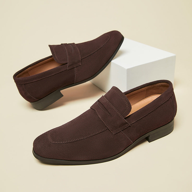 Men's Penny Loafers With Penny | Suede Round Toe Slip On