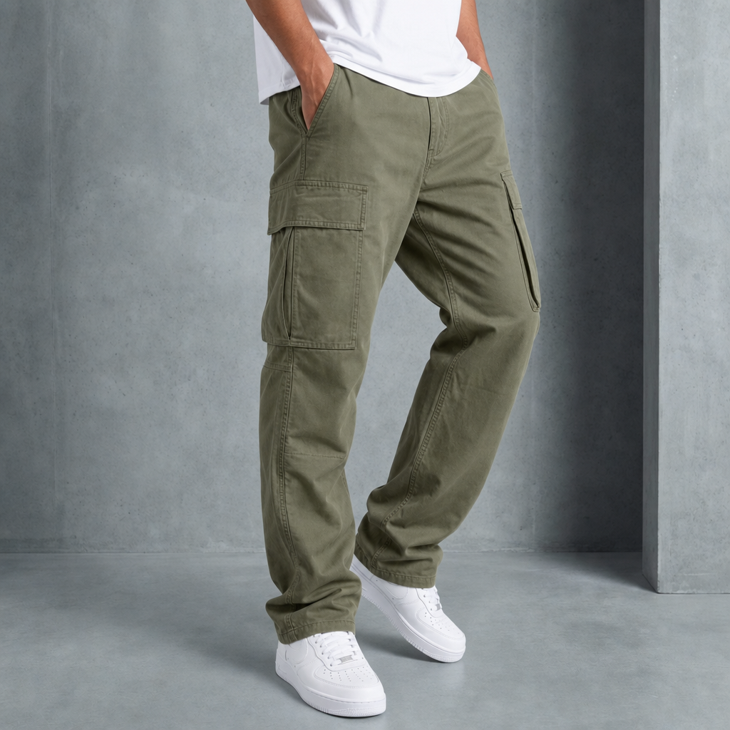 Alberobello Relaxed Fit Cargo Pants in Green