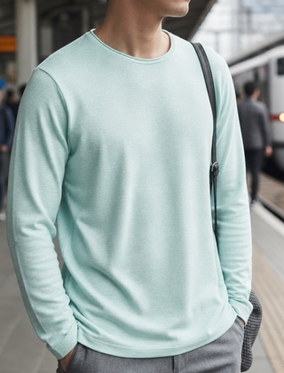Corte Long Sleeve T-Shirt in Light Green