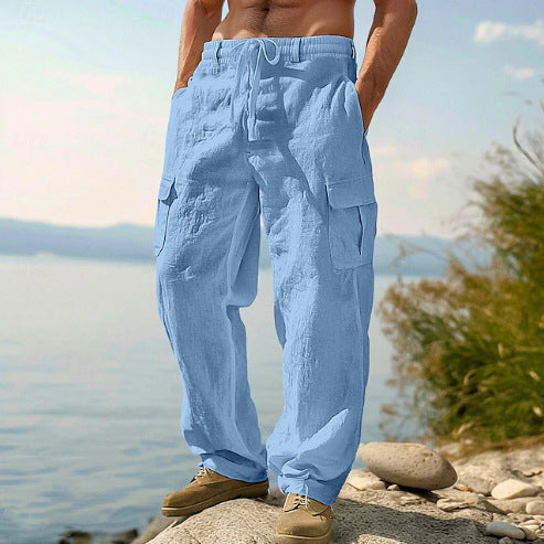 Men's Cargo Pants | Relaxed Fit Drawstring Waist Multiple Pockets