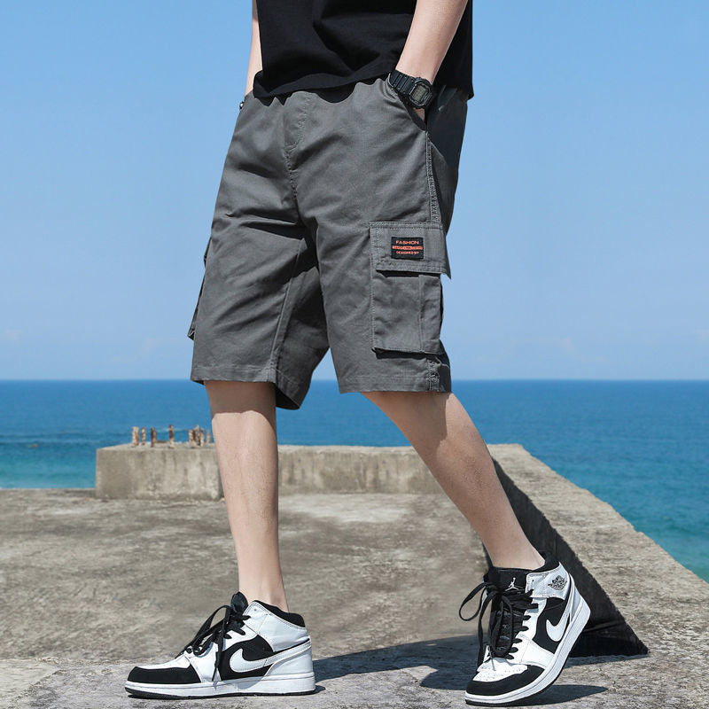 Men's Shorts | Cargo Pockets Elastic Waist Short Length