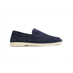 Men's Shoes Loafer | Suede Round Toe Slip-On Rubber Sole