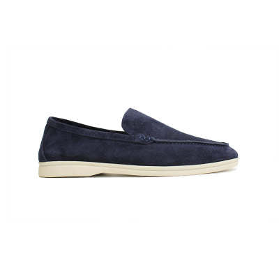 Men's Shoes Loafer | Suede Round Toe Slip-On Rubber Sole