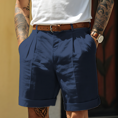 Men's Chino | Pleated Tailored Regular Fit Rolled Hem