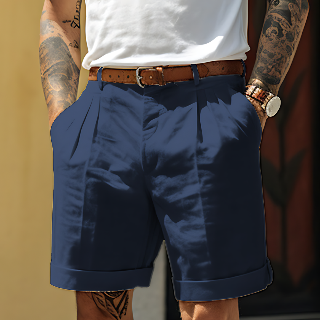 Men's Chino | Pleated Tailored Regular Fit Rolled Hem