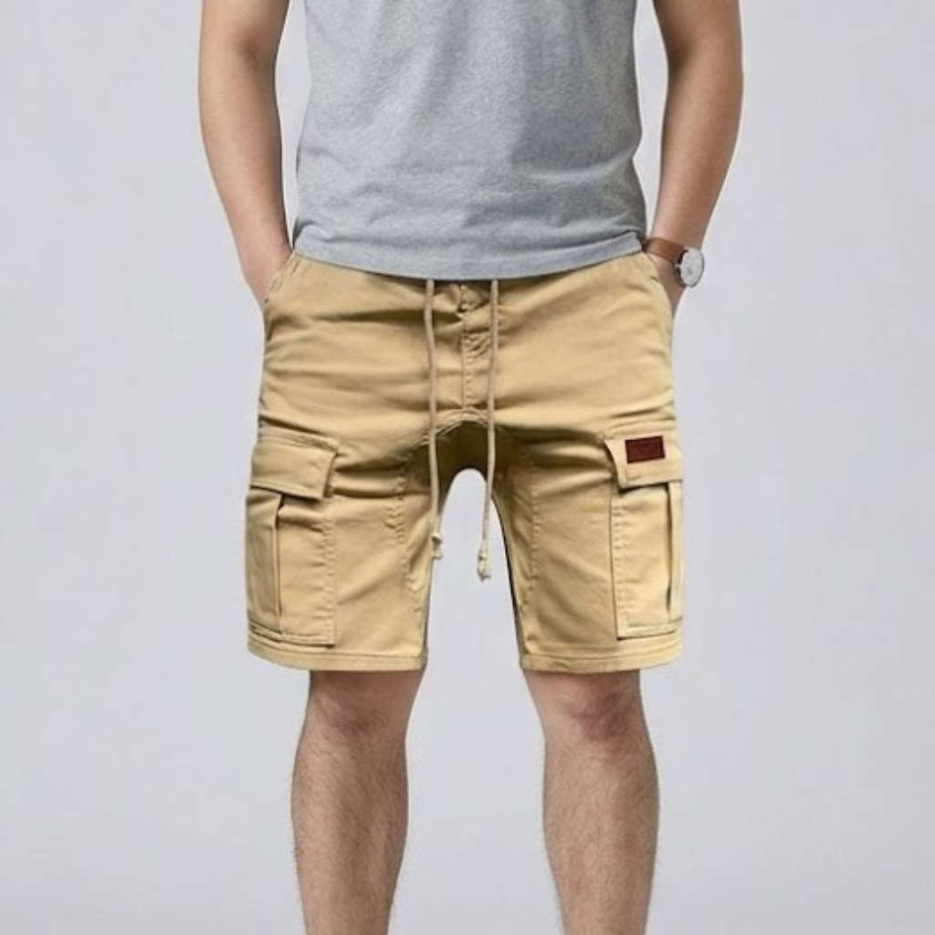 Men's Linen Shorts | Cargo Pockets Drawstring Relaxed Fit