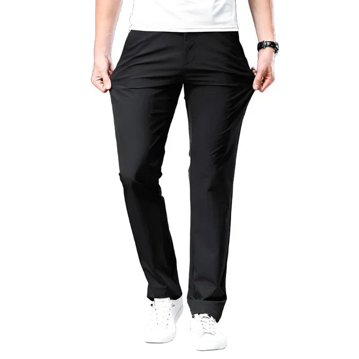 Men's Chino Pants | Straight Leg Loose Fit Zip Closure